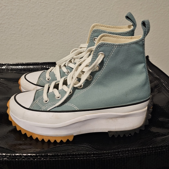 Converse High-Top Sneakers in Light Blue and White - Picture 3 of 5